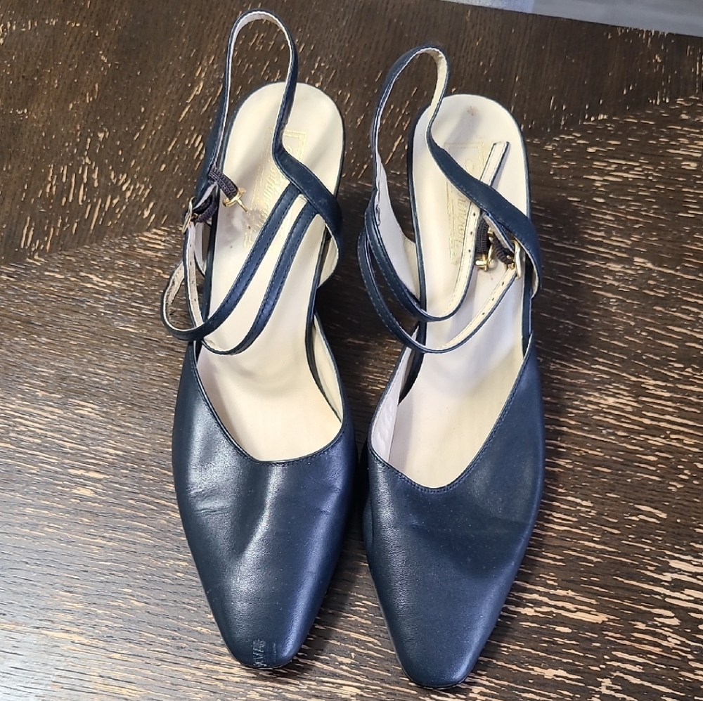 Worthington Navy Blue Slingback Heels